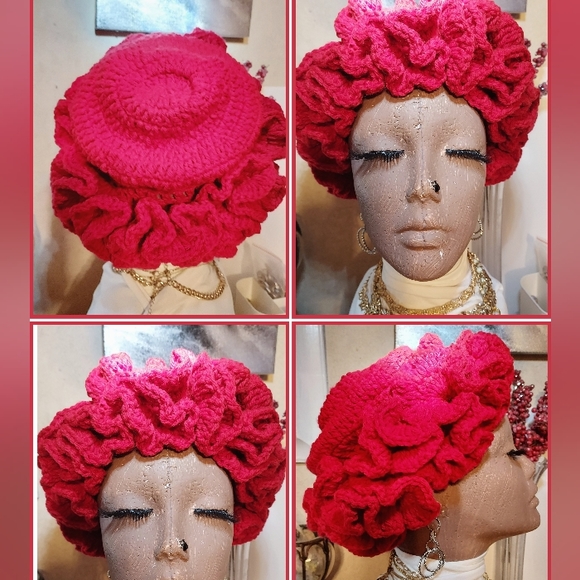 #L❤️VE HANDMADE. Crochet Ruffle HAT - Picture 5 of 5